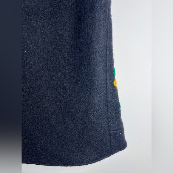 Vintage 1950’s Black Wool Felt Floral Hungarian Matyo Art Vest size 40 - Picture 8 of 13